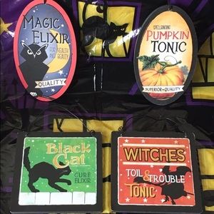 Witch Cat Owl Pumpkin Halloween Hanging Wall Decor